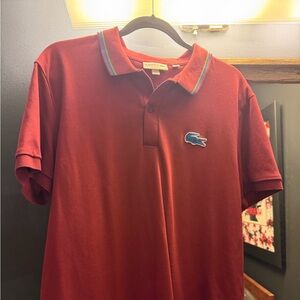 Lacoste maroon polo in XL